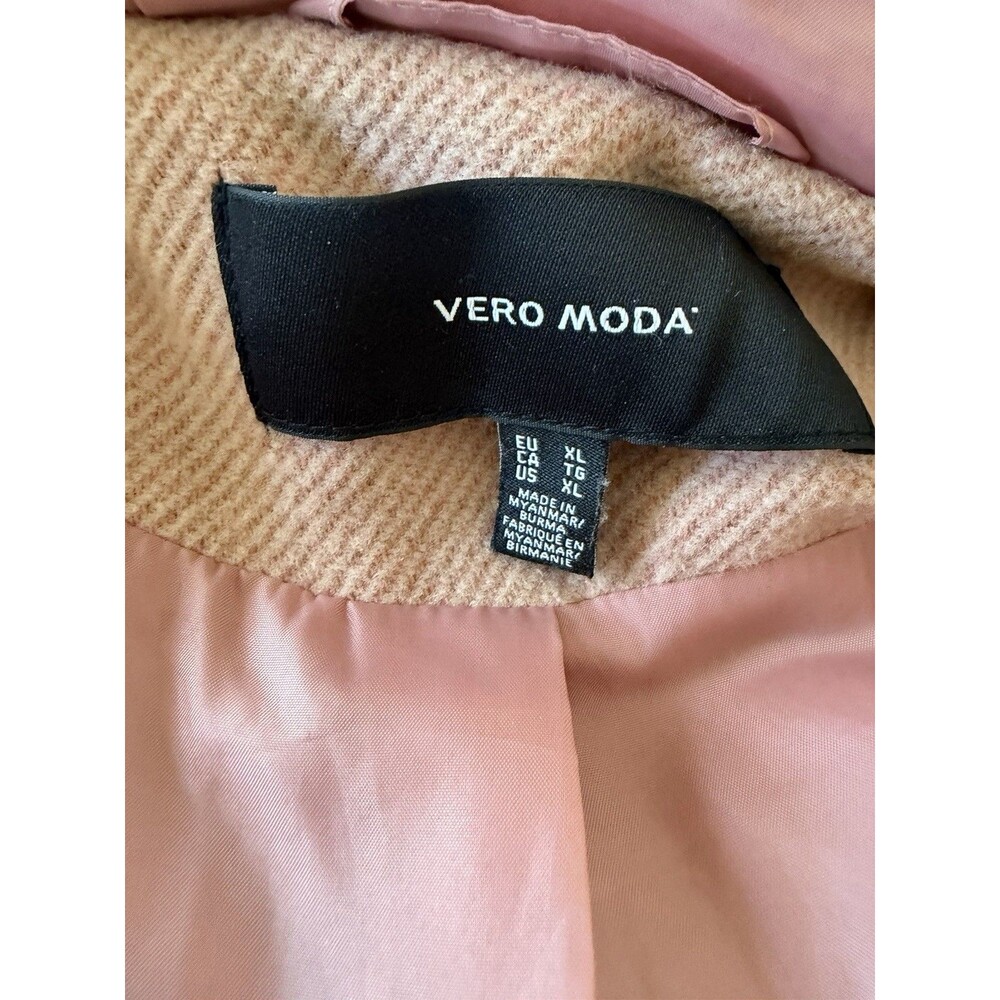 Vero moda XL Polyester Pink Button Up Hooded Coat Jacket - Picture 4 of 7